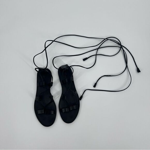 Madewell Sandals Black Leather Size 7.5 - Picture 4 of 11